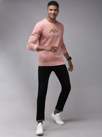 Men Pink Printed Sweatshirt-SCAW-23-Pink