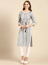 Women's Grey Printed Straight Kurta-SKC-3123-Grey