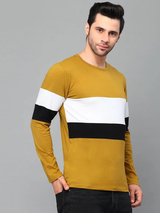 Rigo Round Neck Cut & Sew Full Sleeve T-Shirt-CT07221530-L