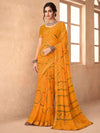 Saree Mall Women's Chiffon Yellow Embellished Designer Saree With Blouse Piece-SIMYA25801A