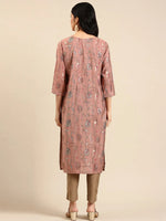 Women's Purple Printed Straight Kurta-HO-2122-Mauve