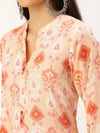 Women's Pink Printed Anarkali Kurtas-AT-A236-LG-Pink