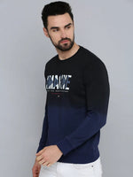 Men Black Colourblock Sweatshirt-ODS-6044-Black