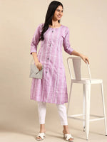 Women's Lavender Solid Straight Kurta-SKC-3311-Lavender