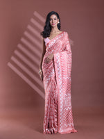 Blush Peach Silk Soft Saree With Texture Print-MA60BSL01400073