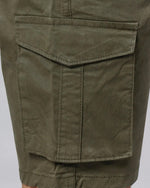 Solid Stretchable Shorts with 6 pockets-Green