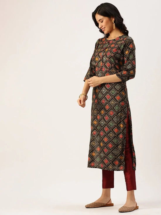 Women's Multi Printed Straight Kurtas-GW-2681-Multi