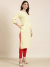 Women Yellow Geometrical Straight Kurta-NJ-3434299-Yellow