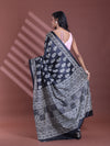 Black Silk Soft Saree With Paisley Print-MA60BSL01400044