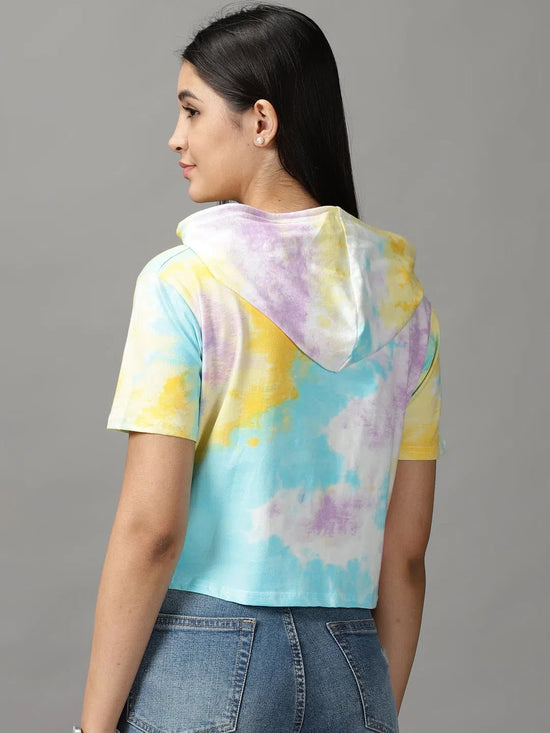 Women's Multi Tie Dye Crop Top-AE-10485-3-Multi