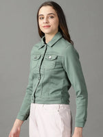 Women's Sea Green Solid Open Front Jacket-LT-JKT-22130-Seagreen