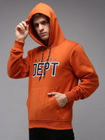 Men Orange Solid Sweatshirt-S-407-Orange