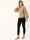 Extra Balloon sleeve Blouse in Taupe