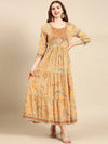 Women's Mustard Paisley Anarkali Kurta-GW-3204-Mustard