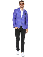 Hangup Men Standard Checkered Men Formalwear-D13CheckBlazer