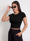 Aahwan Black Cotton Blend Round Neck Top-116_Black-L