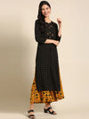 Women's Black Printed Kurta Set-GW-1619-Black