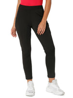 Smarty Pants Women's Cotton Lycra Ankle Length Blooming Black Color Trouser