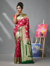 Hot Pink Silk Banarasi Saree With Zari Woven Designs-MA52BSL441050090