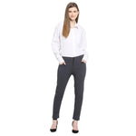 Smarty Pants Women's Cotton Lycra Ankle Length Charcoal Grey Color Formal Trouser