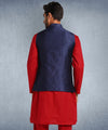 Hangup Men Standard Solid Men's Indian Wear-Navy_2_50_Nehru