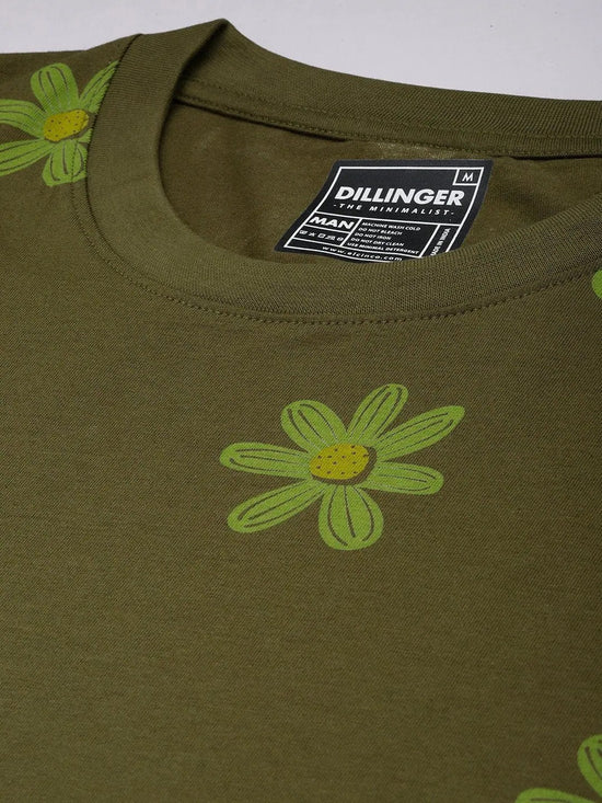 Dillinger Olive Graphic Oversized T-shirt-DLMOV246OGRN-S