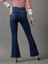 Women's Navy Blue Solid Bootcut Denim Jeans-GZ-5338-Navyblue