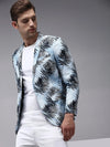 Men Blue Printed Blazer-SOBLZ-266-Blue