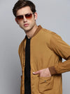 Men Brown Solid Casual Jacket-STCW-J-14-Camelbrown