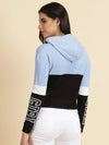 Women's Blue Colourblock Sweatshirt-AF-1751-Blue