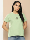 Difference of Opinion Green Graphic Boxy Regular T-shirt