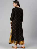 Women's Black Printed Kurta Set-GW1784-Black