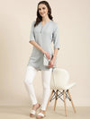 Women Grey Solid Straight Kurti-NJ-638115-Grey