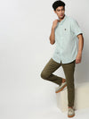 Men Green Striped Casual Casual Shirts-JUBASTRIPE-069-Green