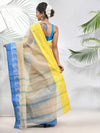 Cream Pure Cotton Tant Saree With Woven Designs-MA51TT43430129