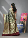 Blue Silk Banarasi Saree With Zari Woven Floral And Paisley Designs-MA52BSL441050008