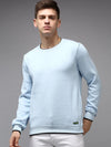 Men Blue Solid Sweatshirt-EX-2260-Blue