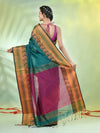 Green Cotton Saree With Zari Borders-MA66BCT43620061