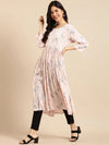 Women's Pink Printed A-Line Kurta-RF-1505-Peach