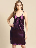 Front knot shift dress in Purple