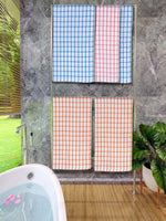 Athom Living Premium Gamcha Bath Towel 65 x 135 cm Pack of 5 Multicolored checkered-ATZ-BT-1A-1A-1B-1B-1C