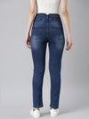 Women Blue Solid Slim Fit Denim Jeans-GZ-5547-2-Blue