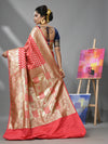 Rouge Pink Katan Silk Banarasi Saree With Ethnic Motifs And Zari Woven Designs-MA52KA441380080