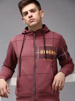 Men Purple Checked Sweatshirt-LBR-1509-Mauve