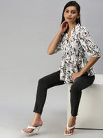 Women's Brown Printed Top-AE-10280-Brownwhite