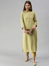 Women's Lime Green Solid Straight Kurta-UB-2040-Limegreen