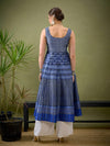 Women Indigo Floral Geo Print Anarkali Maxi