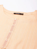 Women Peach Striped Straight Kurta-RA-017-Peach