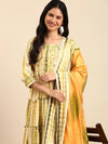 Women's Cream Tie Dye Kurta Set-GW-3271-Cream