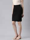 Women Black Solid Pencil Skirt-AE-10610-Black